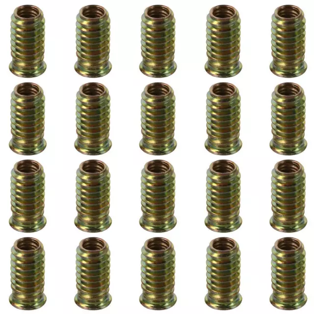 20Pcs M6 M8 M10 Threaded Inserts Nuts Carbon Steel Threaded Wood Inserts