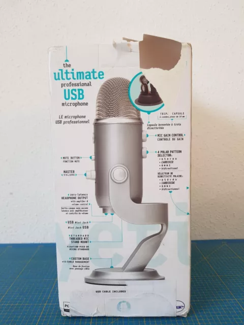 Blue Microphones Yeti PC-Mikrofon Silber Kabelgebunden, USB Verpackung ist besch