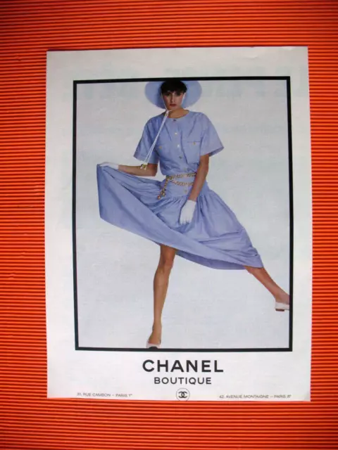 Publicite De Presse Chanel Boutique Ines De La Fressange French Ad 1985
