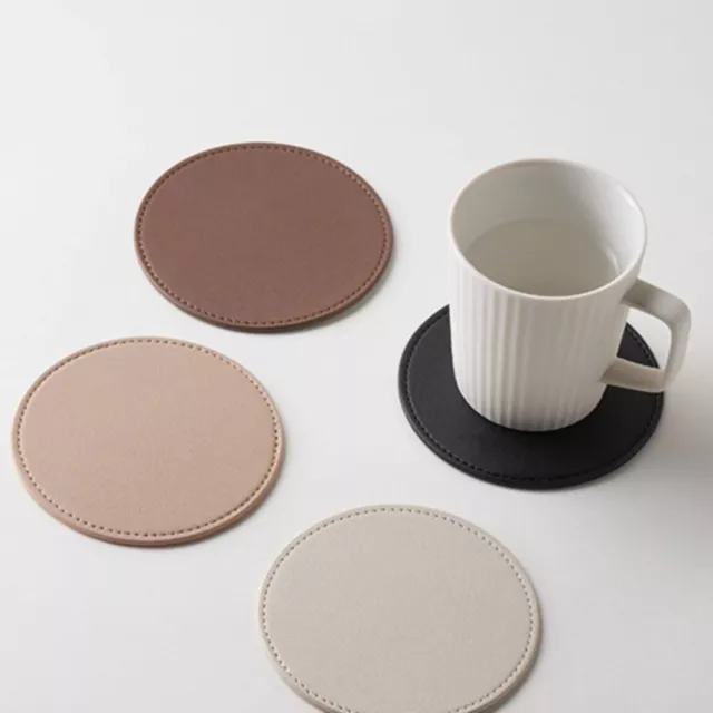 Heat Resistant Cup Mat PU Leather Insulation Mat  Dinning Table