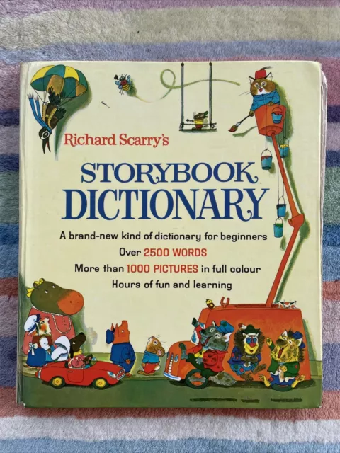 RARE Richard Scarrys Storybook Dictionary 2500 Words 1000 Pictures + Hamlyn 1974