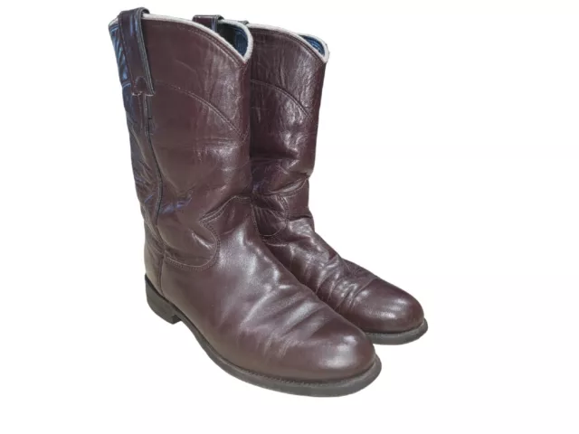 Justin Women's Burgundy Cowgirl Western Roper Leather Boots Size 7 B
