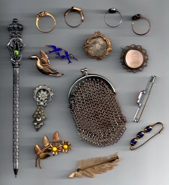 Lot De Bijoux Dorés Anciens à Détourner Ou Restaurer - Réf. LBB0347
