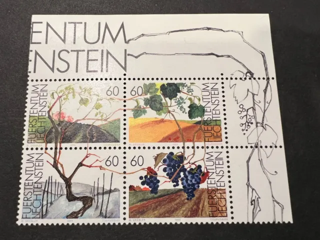 Liechtenstein; 1994 Seasons Of The Vine, SG1080-3 MNH Block Set, Free UK Postage