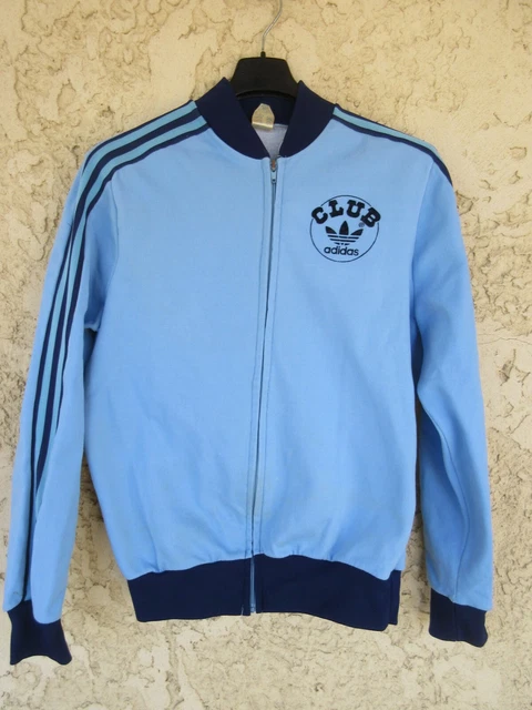 Veste Adidas à capuche Ventex Trefoil Bleu ciel 70'S Vintage Jacket - 180 /  L 