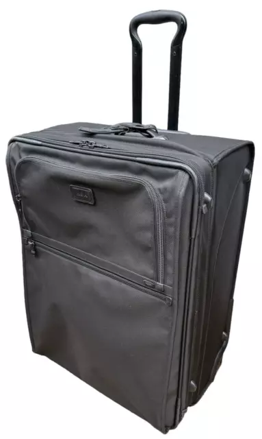 TUMI Alpha Black Nylon 26" Expandable Suitcase Luggage Very Good Monogrammed