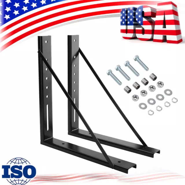 Pair 18.5"x18" Welded Structural Steel Mounting Brackets Kit For Truck Tool Box