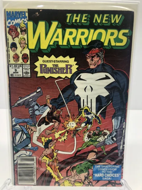 The New Warriors #9, The Punisher Guest, Vol 1, March 1991, Marvel, COMIC BOOK