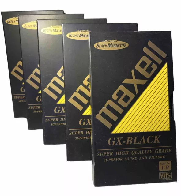 5x MAXELL GX-BLACK 240, Super High Grade, Vintage, Rare, VHS, Video-Cassette