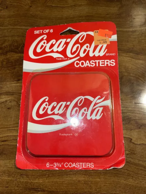 Vintage Coca Cola Coasters Cork and Plastic. Set Of 6.