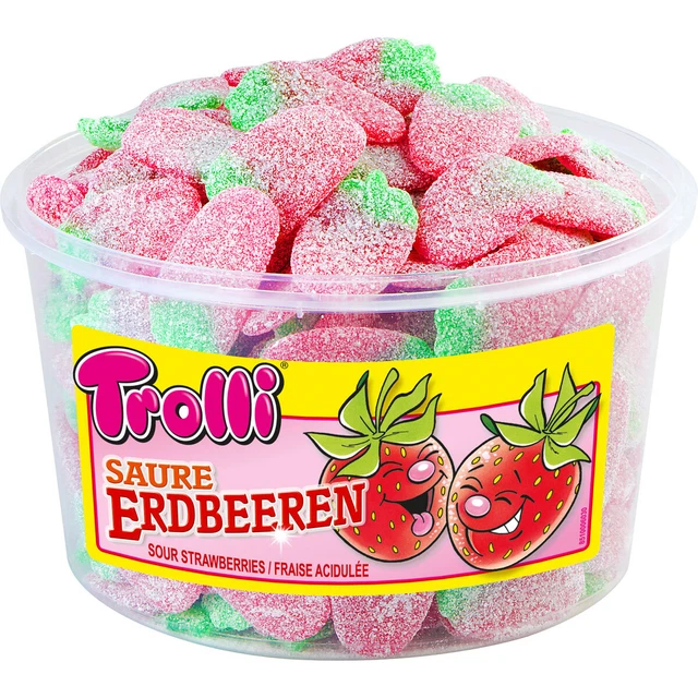 Trolli Acida Fragole Sauer Gezuckerte Erdbeerfruchtgummis