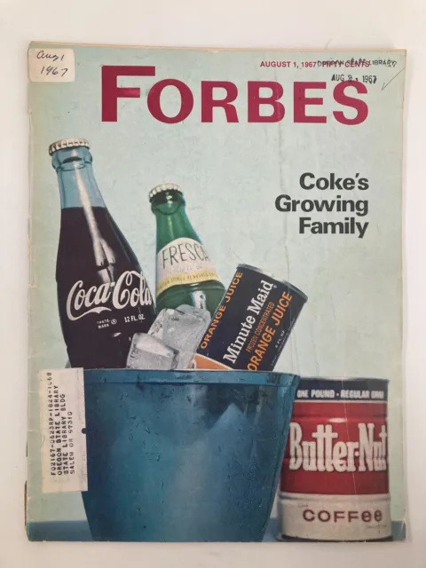 VTG Forbes Magazine August 1 1967 Coke's Growing Family A Howling Success