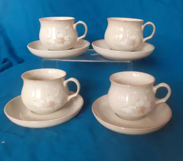 Denby Daybreak 4 x Tea Cups and Saucers