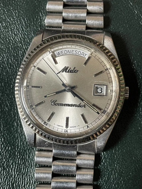 VINTAGE MIDO COMMANDER President Day Date Automatic 8259 For Parts Repair 123.50 PicClick