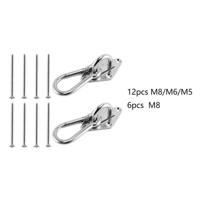 Pad Eye Plate Swing Hook Hammock Mount Heavy Duty Marine Hardware Staple Hook