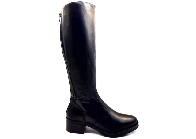 Bottes De Femme Nero Giardini I014070D en Cuir Talon Bas Casual Zip Noir 39