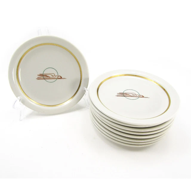 9 Union Pacific Railroad Winged Zephyr Streamliner China nine salad plates 6.5"