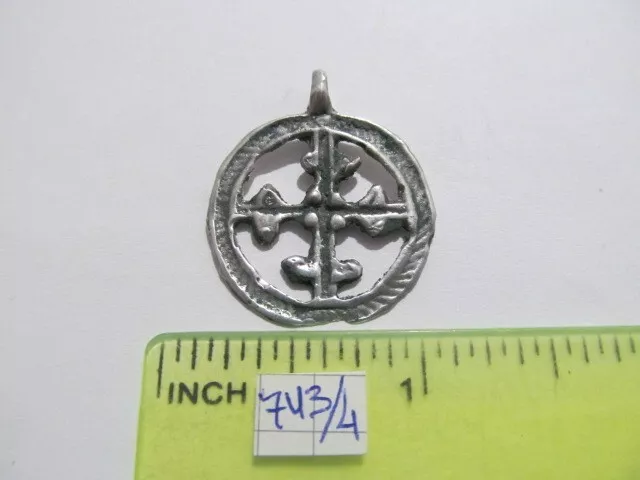 Ancient silver pendant "Cross in circle" Kyivan Rus Vikings 9-13 AD №743/4 copy
