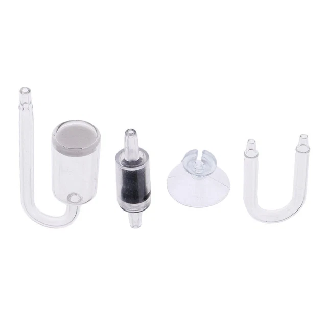4x transparentes Kohlendioxid Diffusor Aquarium CO2 Zubehör für Aquarien