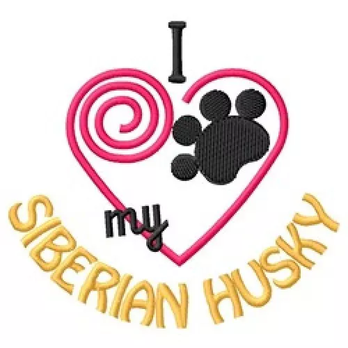 I "Heart" My Siberian Husky Long-Sleeved T-Shirt 1447-2 Size S - XXL