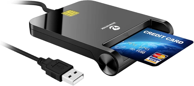USB SMART CARD Reader for ID, Bank CAC & SIM Cards Compatible with ...