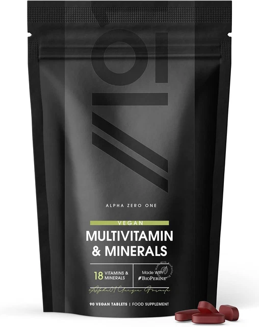MULTIVITAMINS & MINERALS for Men and Women 90 Vegan Tablets High