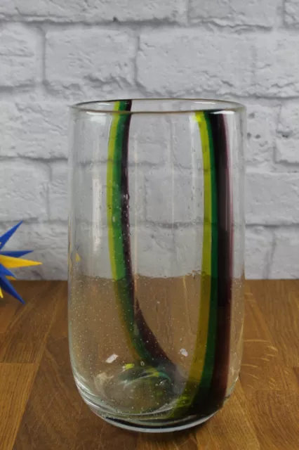 TRUE VINTAGE Glas Blumenvase 70er schwedischer Stil Abrissglas flower vase glas