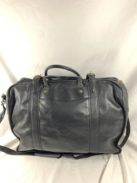Vintage TUMI DAKOTA black leather duffle travel bag carry on 90s  weekender