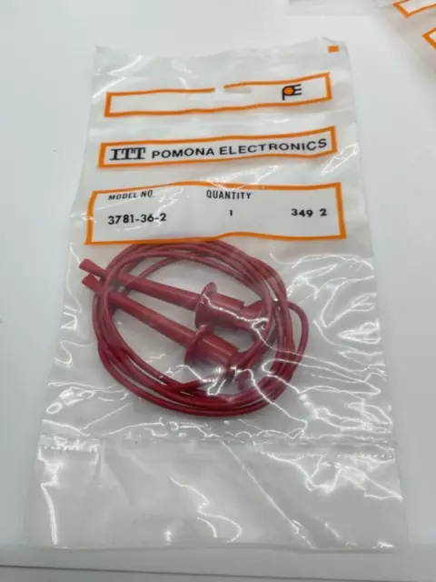 ITT Pomona MiniGrabber Test Clip Patch Cord 3781-36-2 RED 36”