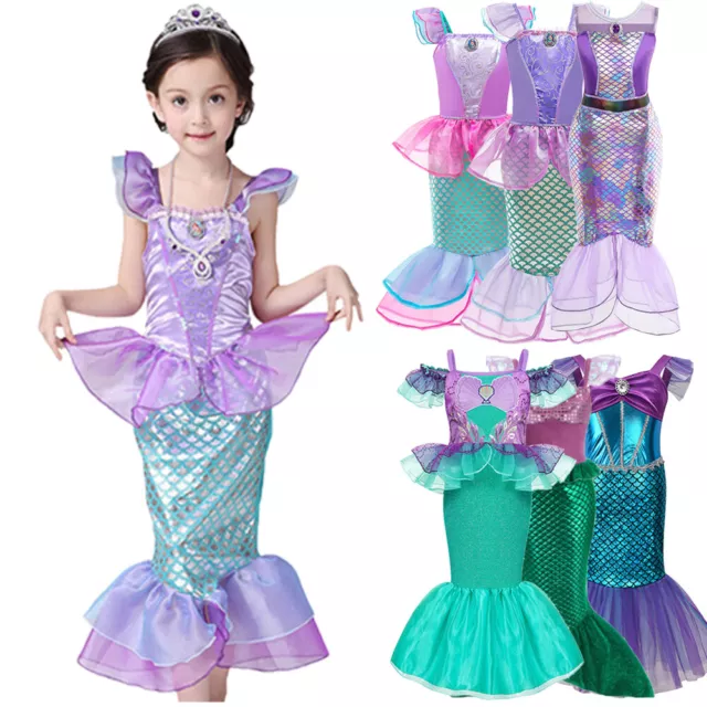 Girls Kids Lovely Costume Mermaid Cosply Princess Dress Halloween Party Gifts UK