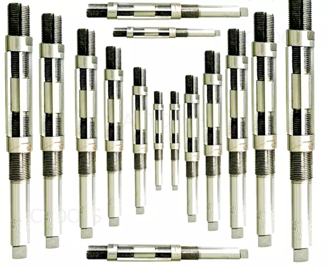 Adjustable Hand Reamers Set Of 15 Pcs HV H11 1/4" to 1 1/16" Inch 6 Blades