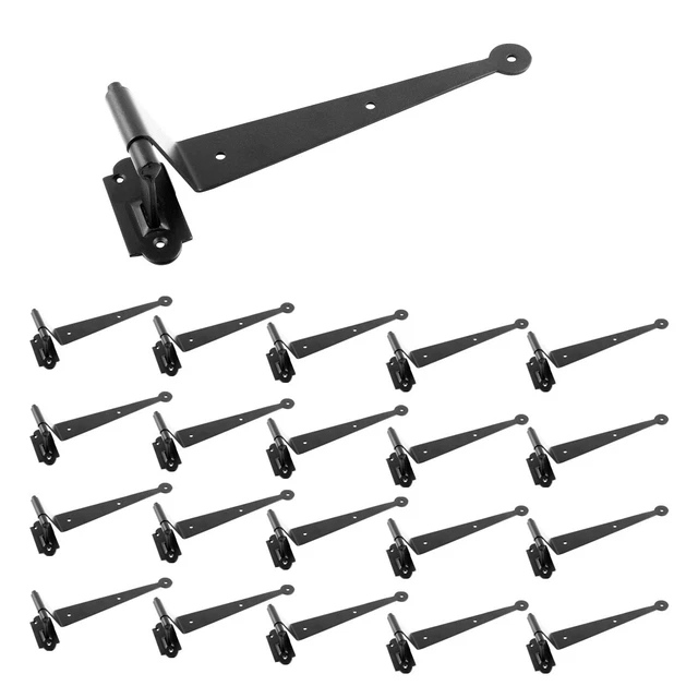20 Black Offset Strap Pintle Hinge 11 3/4" L Cast Iron Shutters, Door, Gate