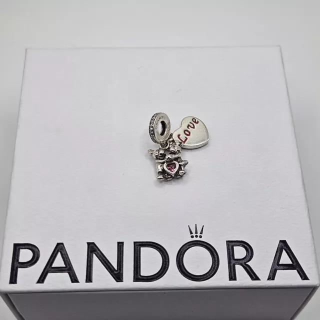 Genuine Pandora Disney Mickey & Minnie Mouse Heart Charm ALE 925 #791562NCK