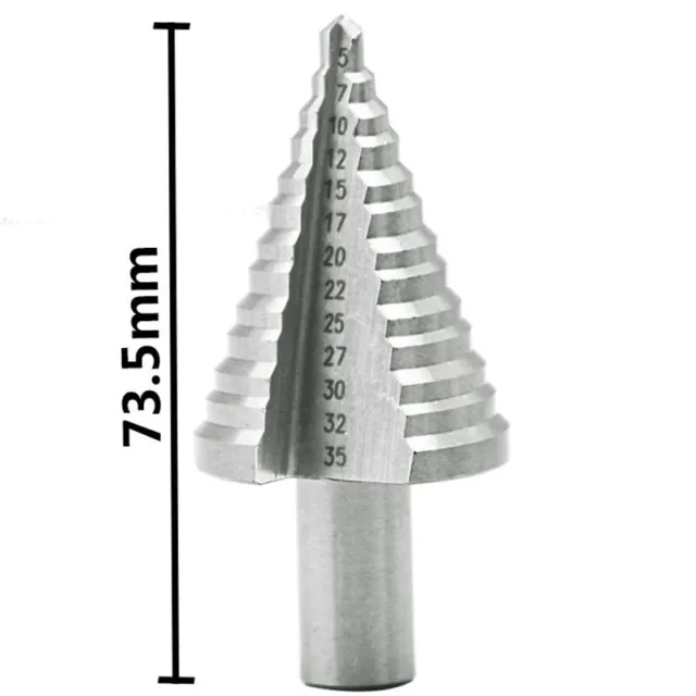 13 Step Spiral Groove Conical Cone Drill 5-35mm Straight Flute Set Cutter tools 2