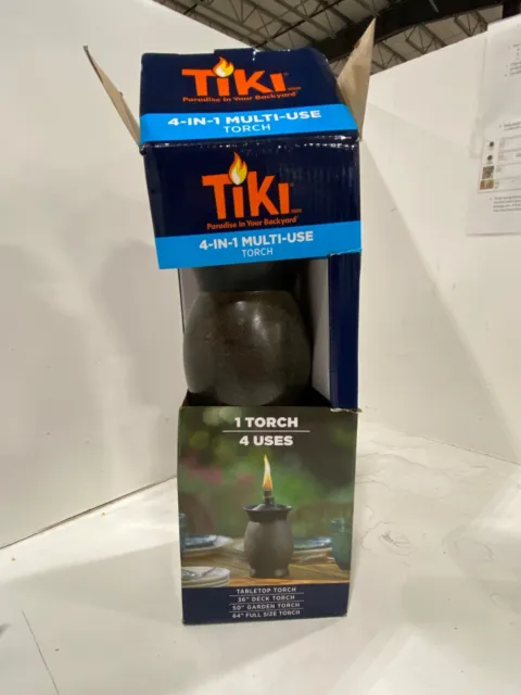 Tiki Brand Resin Jar Torch 4-in-1 Stone Color Adjustable 36, 50, or 64 inches