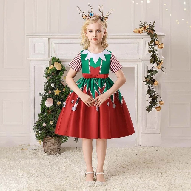 Abito tutù natalizio a maniche corte per bambine bambine abiti di Natale abiti festa