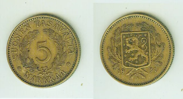 5 Markkaa. 1931    Finnland