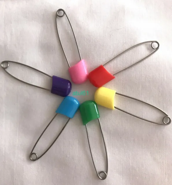 Coloured Baby Nappy Diaper Cloth Pins Safety Pins Nappies Craft Clips New