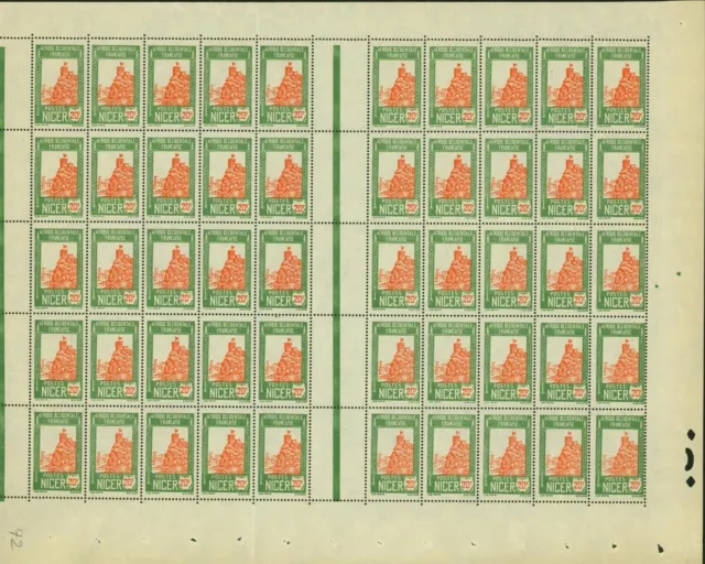 French colony Niger 1926- MNH stamps. Yv. Nr.: 52.Sheet of 50.... (EB) AR1-01189