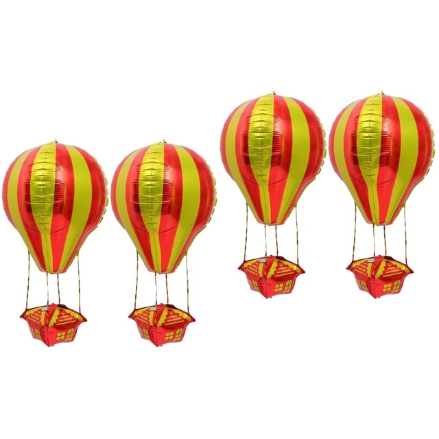 4 Pcs Hot Air Balloon Wedding Aluminium Film Balloons Decor Ornament