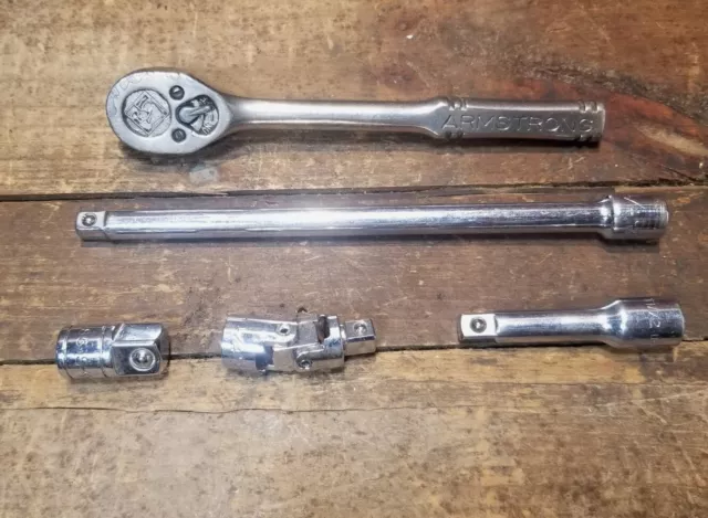 Vintage Lot 1/4" Drive Armstrong Ratchet Snap-On Craftsman Extensions & Swivel!