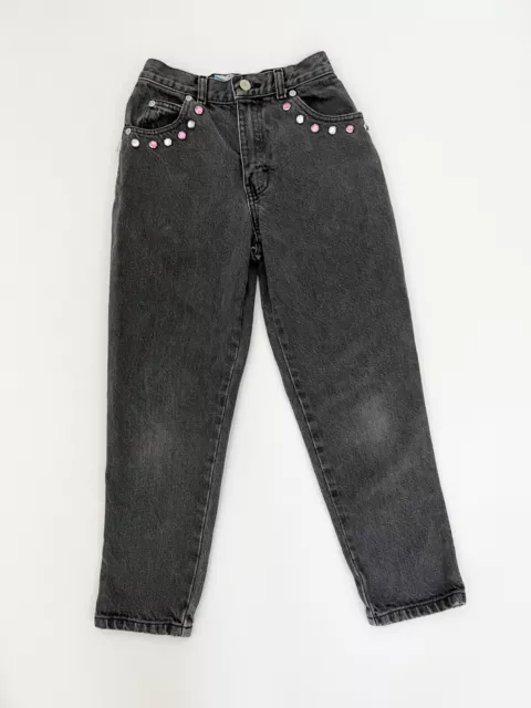 girl's Size 10 Faded Black  Sasson Jeans Faux gemstones