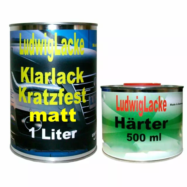 Klarlack 1,5 Liter Set 2K Klarlack MATT und Härter von Ludwig