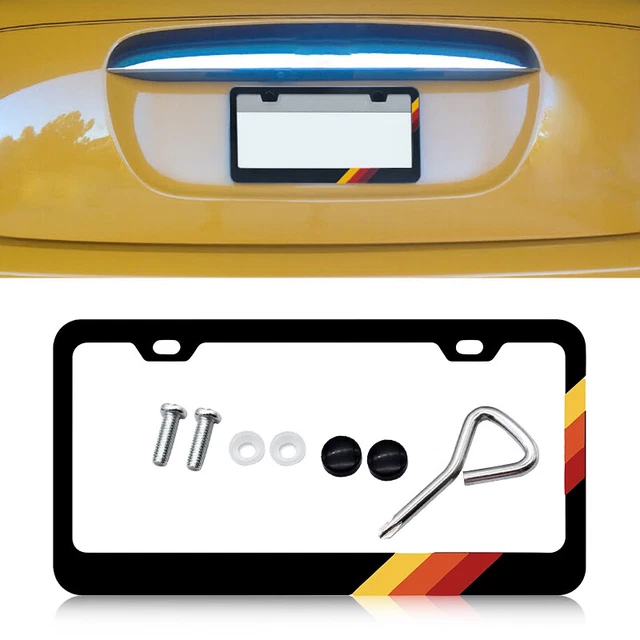 Tri-color Metal License Plate Frame Tag Cover Fit For Toyota Tacoma Tundra RAV4