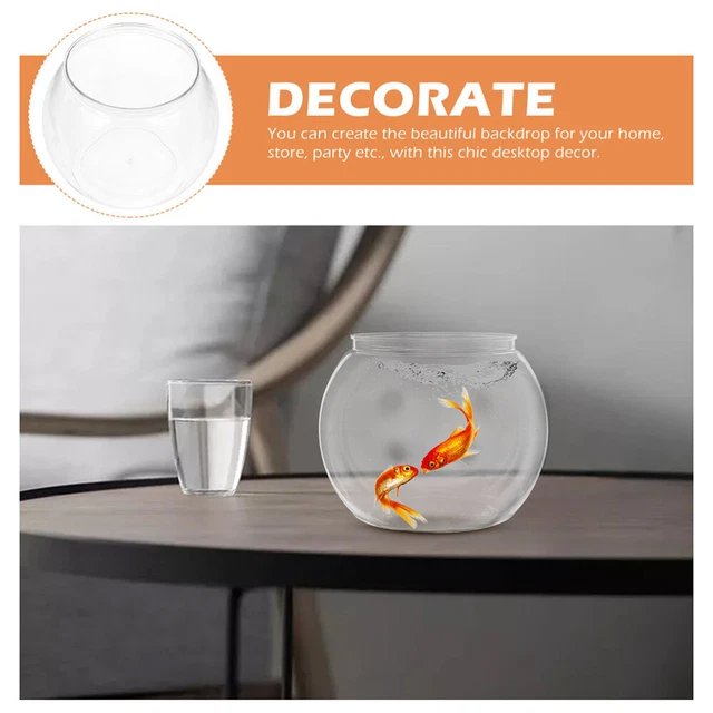 Fish Bowl Vase Home Decor Small Fish Goldfish Plastic Fish Bowl for Office Home 3
