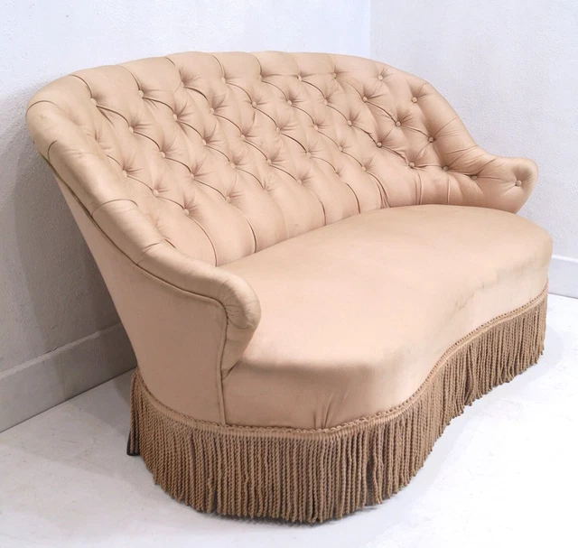 A 19th Century French Napoleon III Buttoned Two Seater Sofa -Reupholstery Option