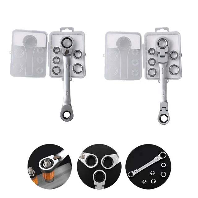 Set Di Chiavi A Cricchetto Extra Lunghe, Testa Flessibile, 6 - Foto 8