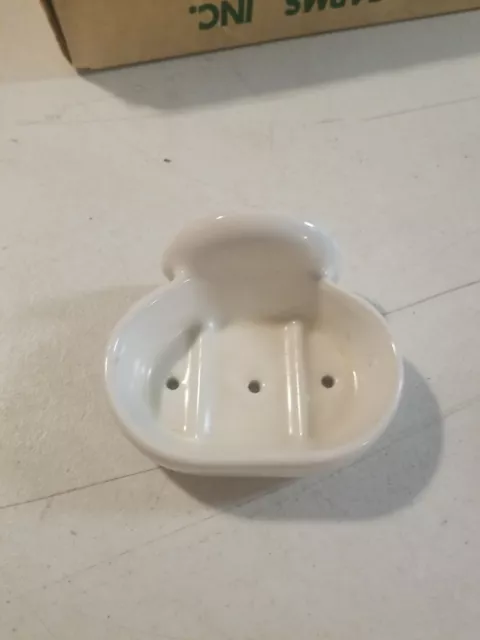 Antique VTG Farmhouse Porcelain Bathroom Wall Fixture Soap Dish Soap Tray Holder