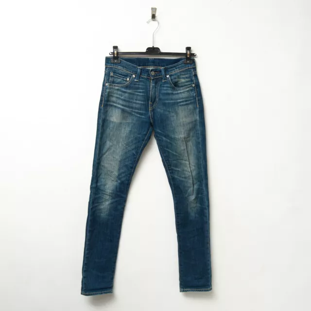 Levis Strauss 510 Hombre W28 L32 Vaqueros Pantalones Pitillo Azul Cremallera