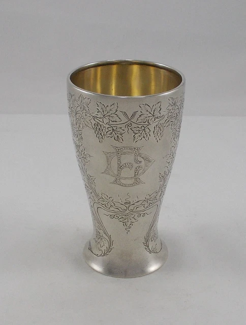 Raro Grande Coppa Stile Art Nouveau Viti Decorazione IN Fatto Di 800er Argento